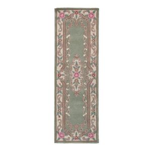 Zelený vlněný běhoun Flair Rugs Aubusson, 67 x 210 cm obraz
