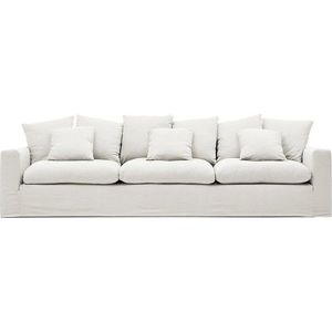 Bílá lněná pohovka 340 cm Nora – Kave Home obraz