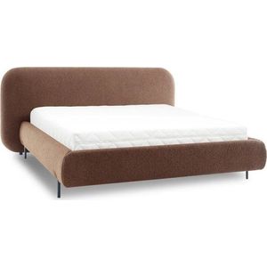 Čalouněná dvoulůžková postel s úložným prostorem s roštem 160x200 cm v terakotové barvě Pointt – ELTAP obraz