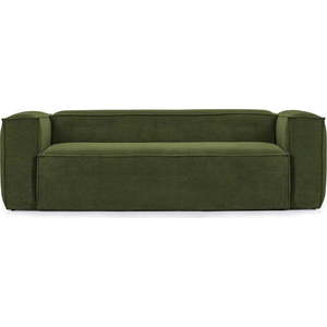 Tmavě zelená manšestrová pohovka Kave Home Blok obraz