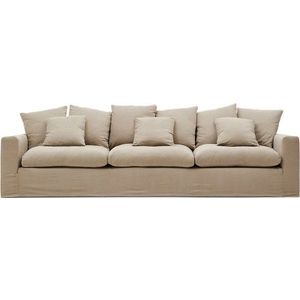 Béžová lněná pohovka 340 cm Nora – Kave Home obraz