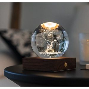 Tmavě hnědá světelná dekorace na USB Amber – Gingko obraz