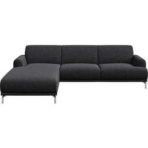 Antracitově šedá rohová pohovka MESONICA Puzo, levý roh obraz