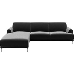 Tmavě šedá sametová rohová pohovka MESONICA Puzo, levý roh obraz