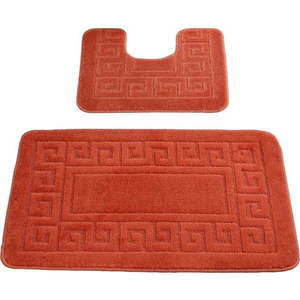 Oranžové WC koupelnové předložky v sadě 2 ks Ethnic – Foutastic obraz