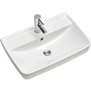 Bílé keramické umyvadlo bez baterie 60x40 cm Set 357 - Pelipal obraz