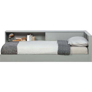 Šedá jednolůžková postel z borovicového dřeva WOOOD Connect, 90 x 200 cm obraz