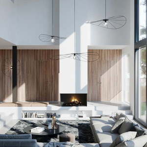 Černé závěsné svítidlo ø 70 cm Elliot – Sollux obraz