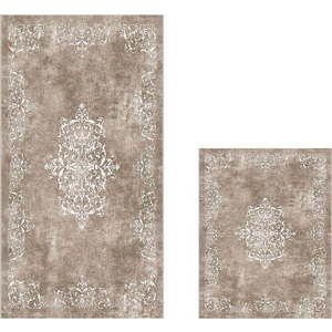 Šedé/taupe koupelnové předložky v sadě 2 ks 60x100 cm – Foutastic obraz