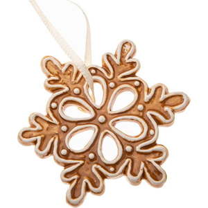 Keramická vánoční ozdoba ø 6 cm Gingerbread Flake – Dakls obraz