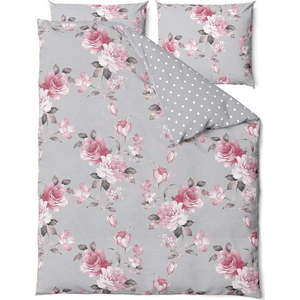 Šedé bavlněné povlečení na dvoulůžko Bonami Selection Belle, 200 x 220 cm obraz