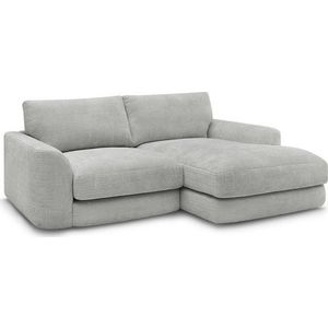 Světle šedá žinylková rohová pohovka (pravý roh/s lenoškou) Leonore – Bobochic Paris obraz