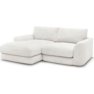 Bílá žinylková rohová pohovka (levý roh/s lenoškou) Leonore – Bobochic Paris obraz