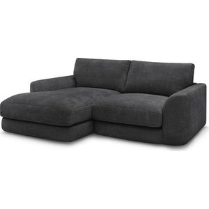 Černá žinylková rohová pohovka (levý roh/s lenoškou) Leonore – Bobochic Paris obraz