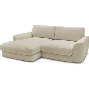 Béžová rohová pohovka z textilie bouclé (levý roh/s lenoškou) Leonore – Bobochic Paris obraz