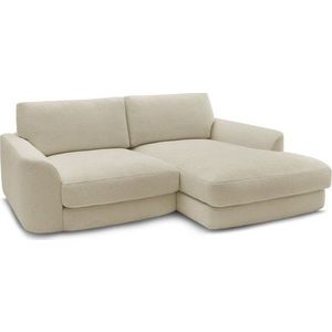 Béžová rohová pohovka z textilie bouclé (pravý roh/s lenoškou) Leonore – Bobochic Paris obraz