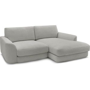 Světle šedá rohová pohovka z textilie bouclé (pravý roh/s lenoškou) Leonore – Bobochic Paris obraz