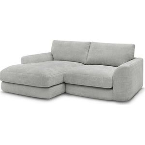 Světle šedá žinylková rohová pohovka (levý roh/s lenoškou) Leonore – Bobochic Paris obraz