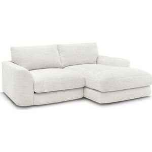 Bílá žinylková rohová pohovka (pravý roh/s lenoškou) Leonore – Bobochic Paris obraz