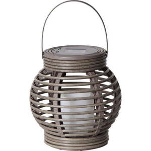 Hnědá solární LED lucerna vhodná do exteriéru Star Trading Rotang, výška 16 cm obraz