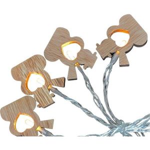 Světelný řetěz s 10 žlutými LED světélky Casa Selección Snowmen obraz