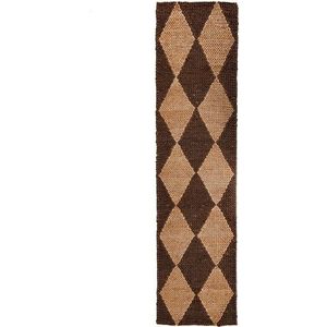 Hnědý/v přírodní barvě ručně tkaný běhoun s příměsí juty 80x230 cm Effie Diamond – Flair Rugs obraz