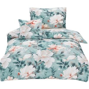 Tyrkysové 3dílné povlečení na jednolůžko z mikrosaténu 140x200 cm Selma – My House obraz