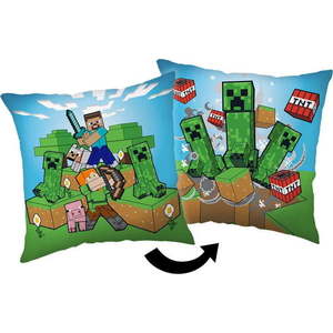 Dětský polštářek 40x40 cm Minecraft "Creeper Rush" – Jerry Fabrics obraz