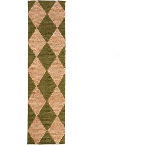 Zelený/v přírodní barvě ručně tkaný běhoun s příměsí juty 80x230 cm Effie Diamond – Flair Rugs obraz