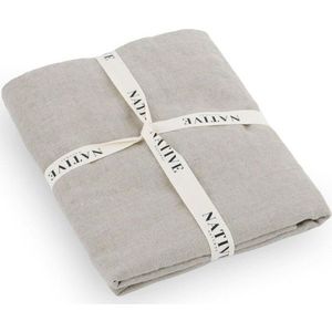 Světle šedé/taupe lněné povlečení na dvoulůžko 200x200 cm Natural – Native Natural obraz