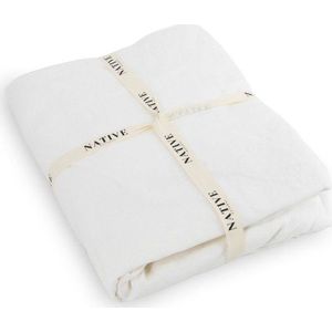 Bílé lněné povlečení na jednolůžko 135x200 cm Blanco – Native Natural obraz