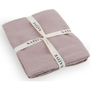 Starorůžové lněné povlečení na jednolůžko 135x200 cm Blush – Native Natural obraz