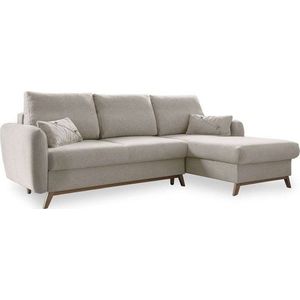 Béžová rozkládací rohová pohovka Miuform Scandic Lagom, pravý roh obraz