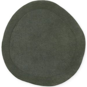 Tmavě zelený ručně tkaný kulatý koberec s příměsí vlny ø 160 cm Kari Organic – Villeroy&Boch obraz