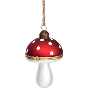 Skleněná ručně vyrobená vánoční ozdoba 9 cm Mushroom – Sass & Belle obraz