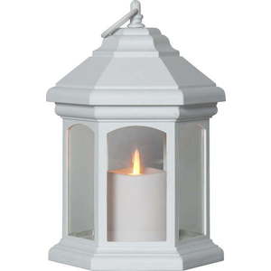 Bílá LED lucerna Star Trading Linta, výška 26 cm obraz