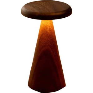 LED stolní lampa v tmavě přírodní barvě s dřevěným stínidlem (výška 21 cm) Sylva – Gingko obraz