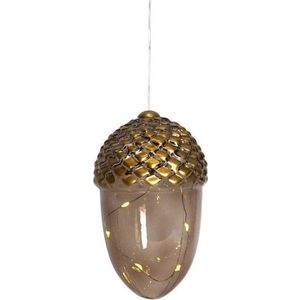 Hnědá závěsná vánoční světelná dekorace ø 7 cm Celina – Sirius obraz