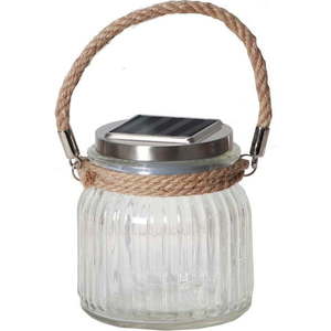 Skleněná solární LED lucerna Star Trading Jamjar, výška 11, 5 cm obraz