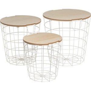 Kulaté odkládací stolky v sadě 3 ks 39x39 cm – Casa Selección obraz