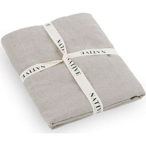 Světle šedé/taupe lněné povlečení na dvoulůžko 200x200 cm Natural – Native Natural obraz