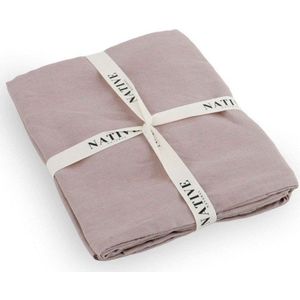 Starorůžové lněné povlečení na jednolůžko 135x200 cm Blush – Native Natural obraz