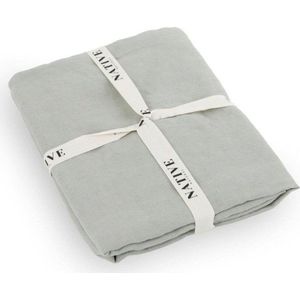 Šedozelené lněné povlečení na jednolůžko 135x200 cm Stone – Native Natural obraz