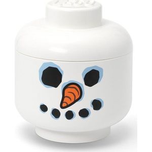 Bílý plastový dětský úložný box ø 24x27 cm Head Snowman L – LEGO® obraz