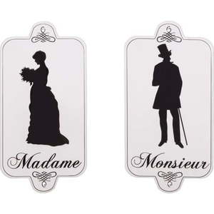 Kovová cedule 16, 5x33 cm Madame Monsieur – Antic Line obraz