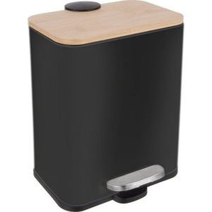 Černý nášlapný odpadkový koš z nerezové oceli 5 l Black – Orion obraz