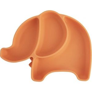 Oranžový silikonový dětský talíř 18x23 cm Elephant – Orion obraz