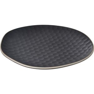 Černý servírovací talíř z kameniny Tea Time – Orion obraz