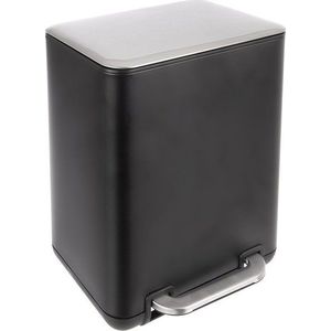 Černý nášlapný odpadkový koš z nerezové oceli 6 l Black – Orion obraz
