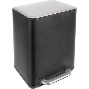 Černý nášlapný odpadkový koš z nerezové oceli 20 l Black – Orion obraz
